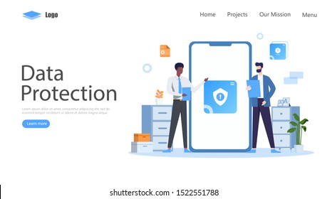 Data Protection Vector Illustration Concept, Suitable for web landing page, ui, mobile app, editorial design, flyer, banner, and other related occasion