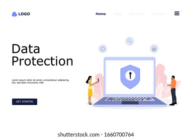 Data Protection Vector Illustration Concept, Suitable for web landing page, ui, mobile app, editorial design, flyer, banner, and other related occasion