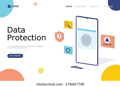 Data Protection Vector Illustration Concept, Suitable for web landing page, ui, mobile app, editorial design, flyer, banner, and other related occasion