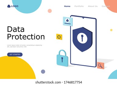 Data Protection Vector Illustration Concept, Suitable for web landing page, ui, mobile app, editorial design, flyer, banner, and other related occasion