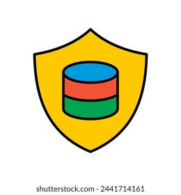 Ilustración vectorial de protección de datos. Icono de seguridad de información personal.