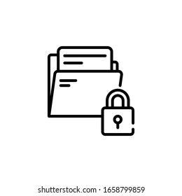 Data Protection Vector Line Illustration. Business and Finance icon 