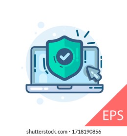 Data Protection. Vector modern line design illustration icon