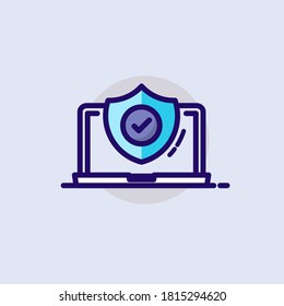 Data Protection. Vector modern line design illustration icon