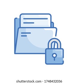 Data Protection Vector Style illustration. Filled Outline Icon. EPS 10