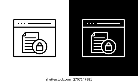 Protección de datos Diseño de conjunto de iconos blancos