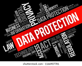 Data Protection word cloud collage, technology concept background