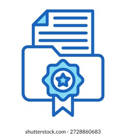 Icono de calidad de datos Ilustración vectorial de estilo de color azul