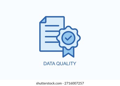 Icono de calidad de datos o Ilustración vectorial aislada del logotipo