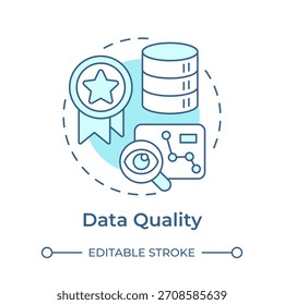 Data quality soft blue concept icon. Statistical chart, analytical diagram. Business analytics. Round shape line illustration. Abstract idea. Graphic design. Easy to use in infographic, presentation