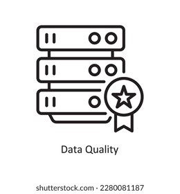 Data Quality Vector Outline Icon Design illustration. Data Symbol on White background EPS 10 File