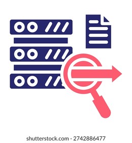 Data Query Icon Color Fill Style Vector Illustration
