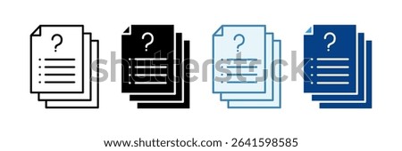 Data Question Icon Set Multiple Style Collection