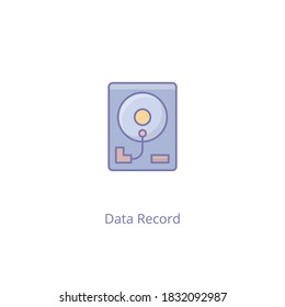 Data Record icon in vector. Logotype