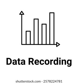 Data Recording Icon. Analytics and Performance Tracking Illustration for Business and Marketing.