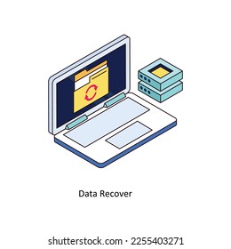 Data Recover Vector Isometric Filled Outline icon for your digital or print projects. stock illustration