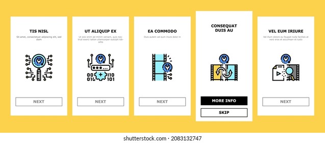 Data Recovery Computer Processing Onboarding Mobile App Page Screen Vector. Remote Emergency Data Recovery Hard Drive And Ssd, Smartphone And Password. Loss Prevention Services Software Illustrations