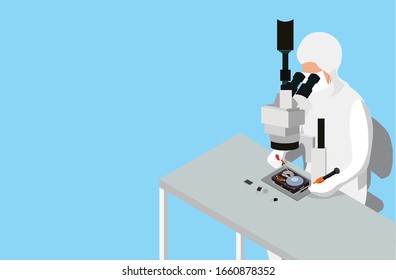 Data recovery Hard disk vector flat illustration