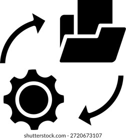 Datenwiederherstellung Symbol Glyphe Vektorgrafik
