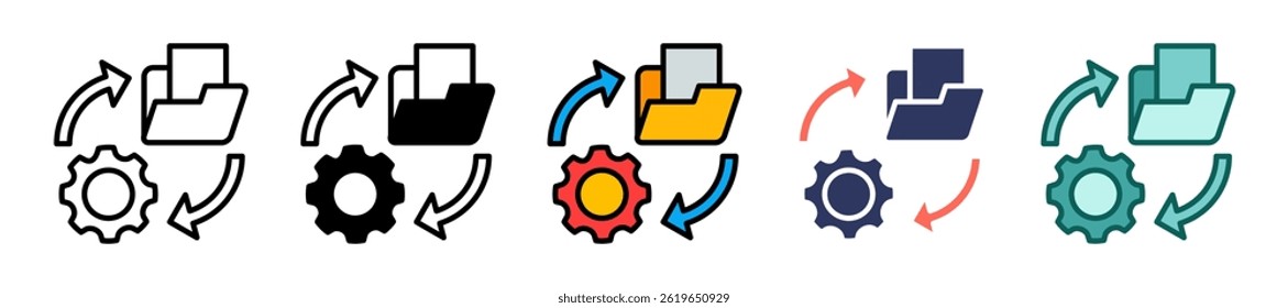 Data Recovery Icon multiple Vector Illustration