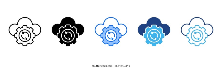 Data Recovery icon set multiple style collection