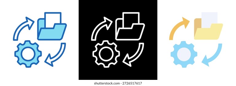 Data Recovery Icon triplestyle Vector Illustration