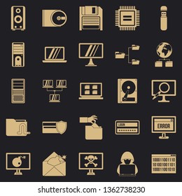 Data recovery icons set. Simple set of 25 data recovery vector icons for web for any design