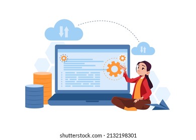 Data Recovery Illustration concept. Flat illustration isolated on white background.