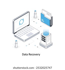 Ilustração de stock isométrica de Recuperação de Dados. EPS Ilustração do estoque de arquivos