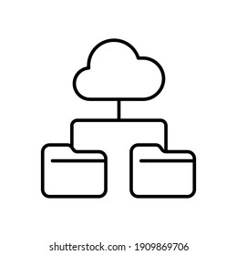 Data recovery line icon. Cloud Route outline style. Cloud computing symbol. Cloud folder vector illustration isolated on white background. EPS 10