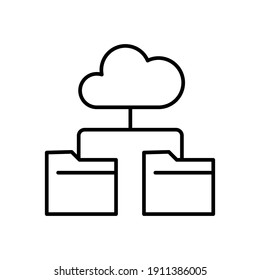 Data recovery line icon. Cloud Route outline style. Cloud computing symbol. Cloud folder vector illustration isolated on white background. EPS 10