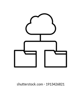 Data recovery line icon. Cloud Route outline style. Cloud computing symbol. Cloud folder vector illustration isolated on white background. EPS 10