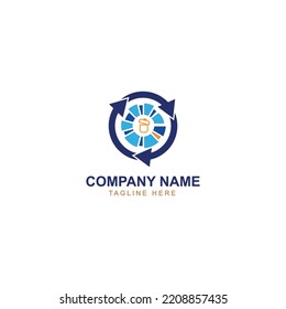 Data Recovery Logo Template. Symbol, Logo Illustration. Vector Graphics.