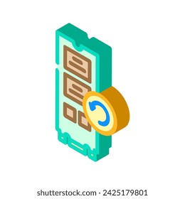 Datenwiederherstellungscomputer Isometrisches Symbol Vektor. Datenwiederherstellungscomputerzeichen. Isolierte Symboldarstellung