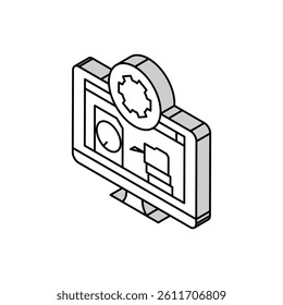 data recovery repair computer isometric icon vector. data recovery repair computer sign. isolated symbol illustration