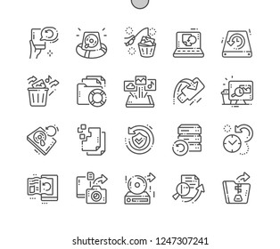 Data Recovery Well-crafted Pixel Perfect Vector Thin Line Icons 30 2x Grid for Web Graphics and Apps. Simple Minimal Pictogram
