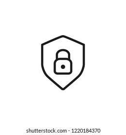 Data regulation line icon. Shield, lock, padlock. Data protection concept. Can be used for topics like computer technology, privacy, software, antivirus