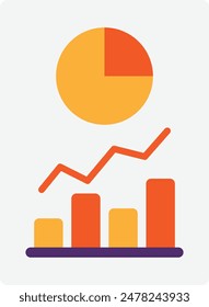 Data Report Analytics Icon Vector Flat Illustration