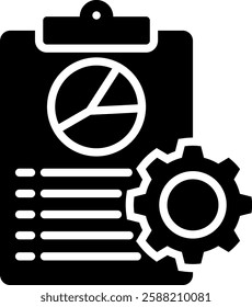 Data Report Icon Glyph Vector Illustration