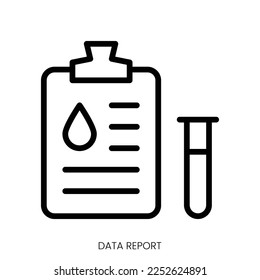 data report icon. Line Art Style Design Isolated On White Background