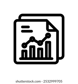 Ícone de Relatório de Dados Estilo de Linha Finanças Design Simples Ilustrações de Vetor Perfeitas. 