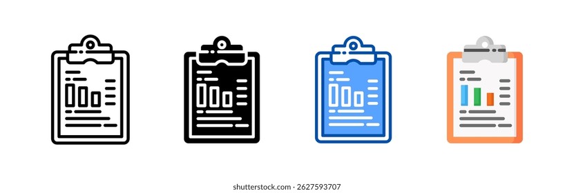 Data report icon set bundle. Multi style icon collection perfect for websites, apps, and presentations. Simple vector icon collection