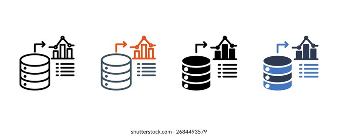 Data Report multiple icon style vector illustration