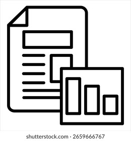 Data Report Outline Icon illustration vector