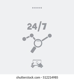 Data report services 24/7 - Vector web icon