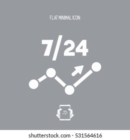 Data report services 24/7 - Vector web icon