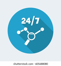 Data report services 24/7 - Vector web icon