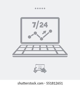 Data report services 7/24 - Vector flat icon