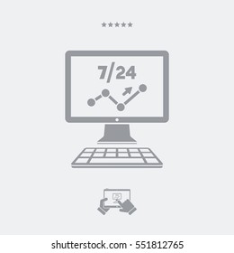 Data report services 7/24 - Vector flat icon