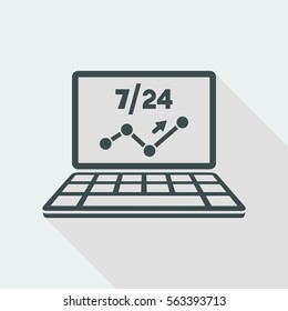 Data report services 7/24 - Vector flat icon